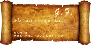 Gácsi Friderika névjegykártya